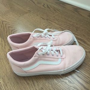 Pink and white vans